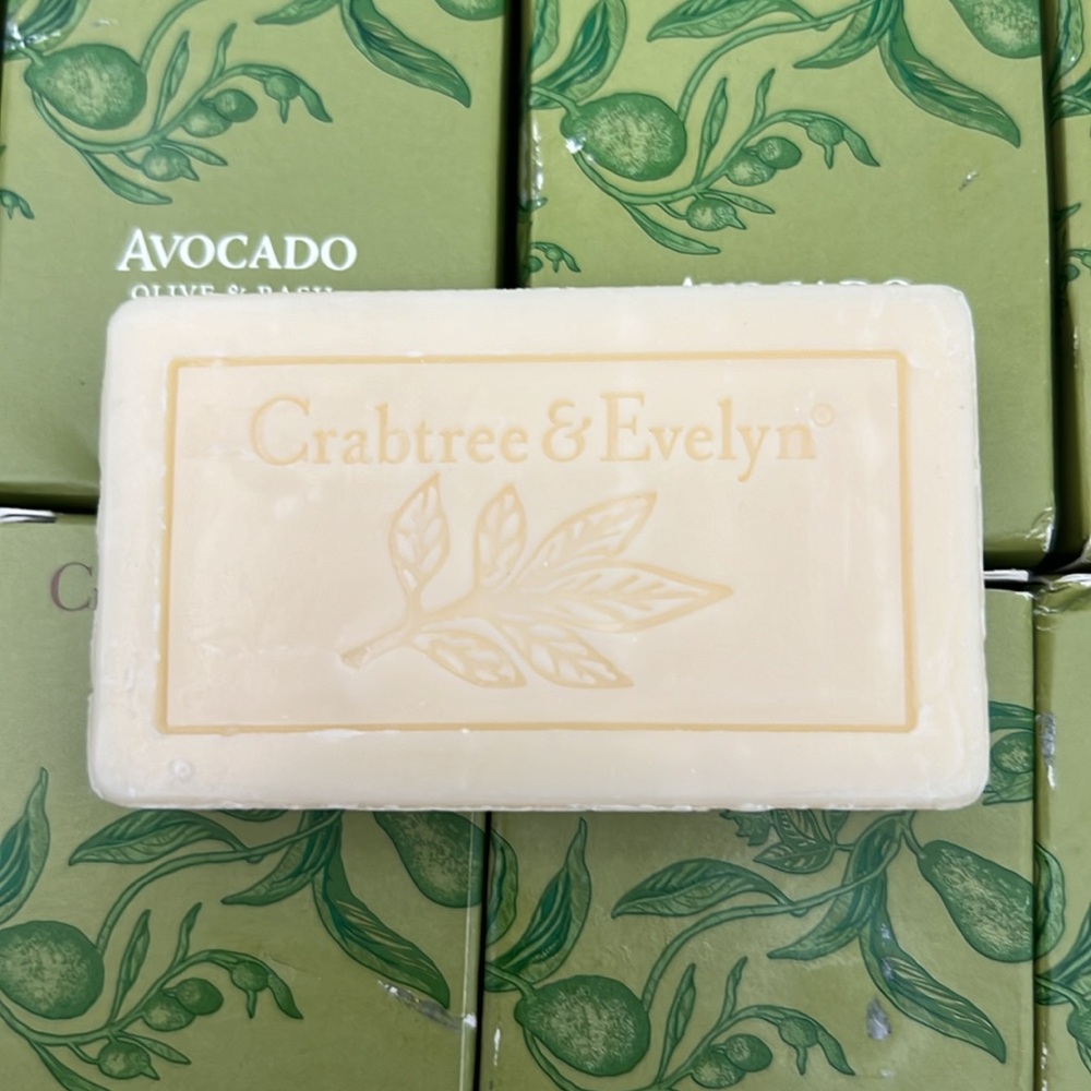 Crabtree & Evelyn Decorative Soap Avocado Olive & Basil Face Bar Lot of 2